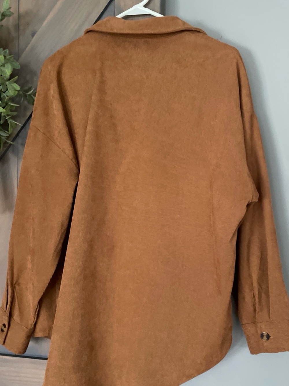 Rust Brown Button-Front Shacket - Picture 6 of 6